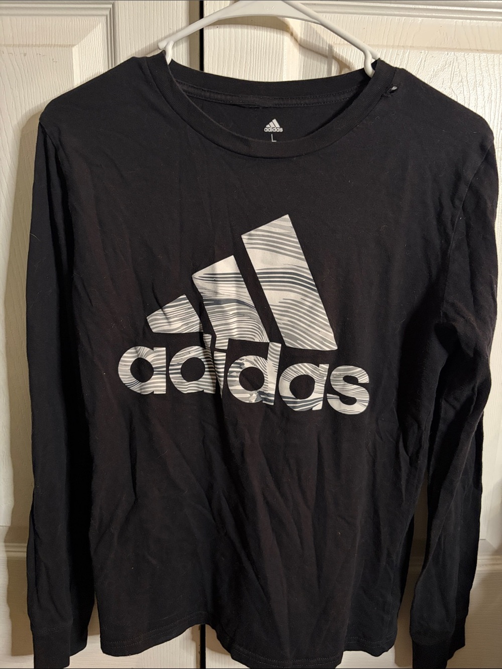 adidas Black Long-Sleeve Logo Shirt